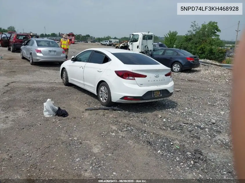 2019 Hyundai Elantra Se VIN: 5NPD74LF3KH468928 Lot: 42625413