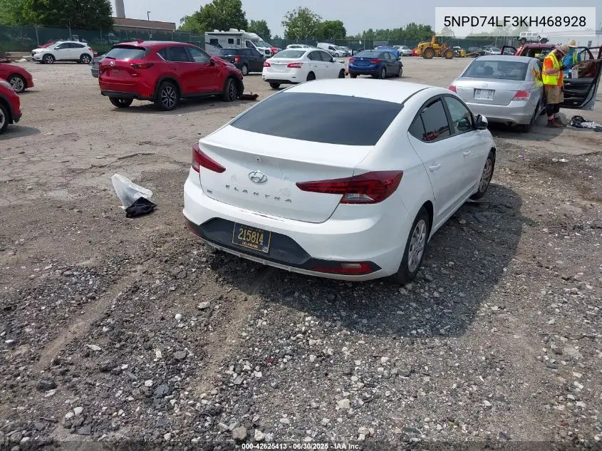 2019 Hyundai Elantra Se VIN: 5NPD74LF3KH468928 Lot: 42625413