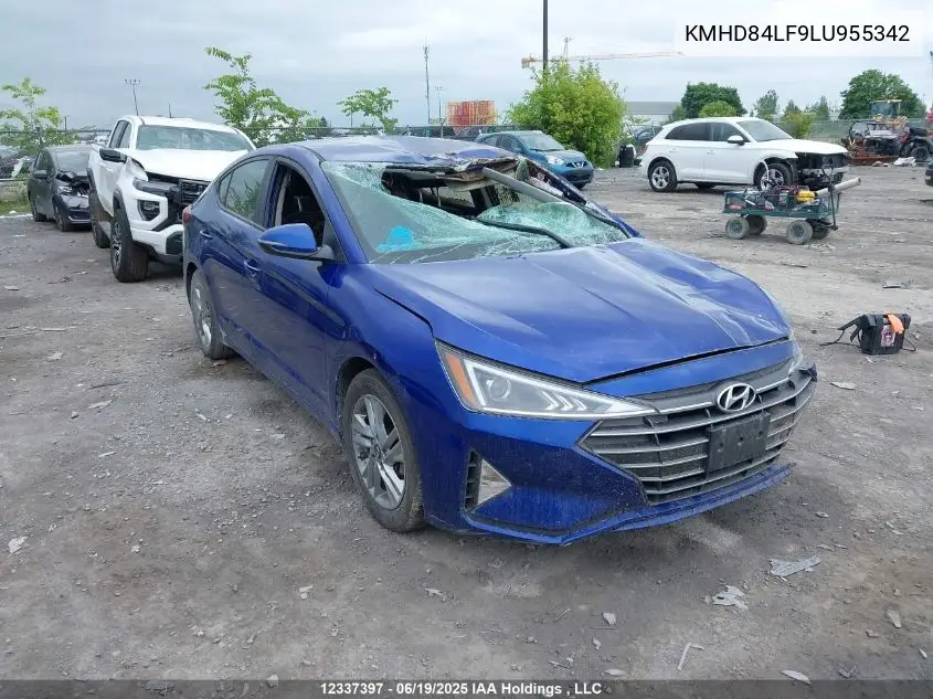 2020 Hyundai Elantra Preferred Auto Ivt VIN: KMHD84LF9LU955342 Lot: 12337397