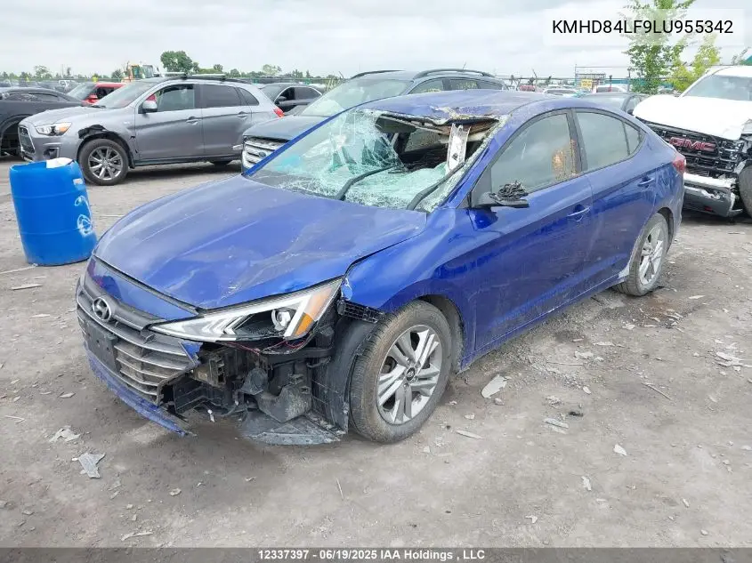 2020 Hyundai Elantra Preferred Auto Ivt VIN: KMHD84LF9LU955342 Lot: 12337397