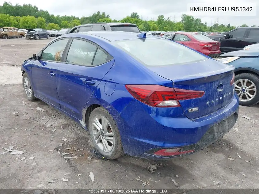 2020 Hyundai Elantra Preferred Auto Ivt VIN: KMHD84LF9LU955342 Lot: 12337397