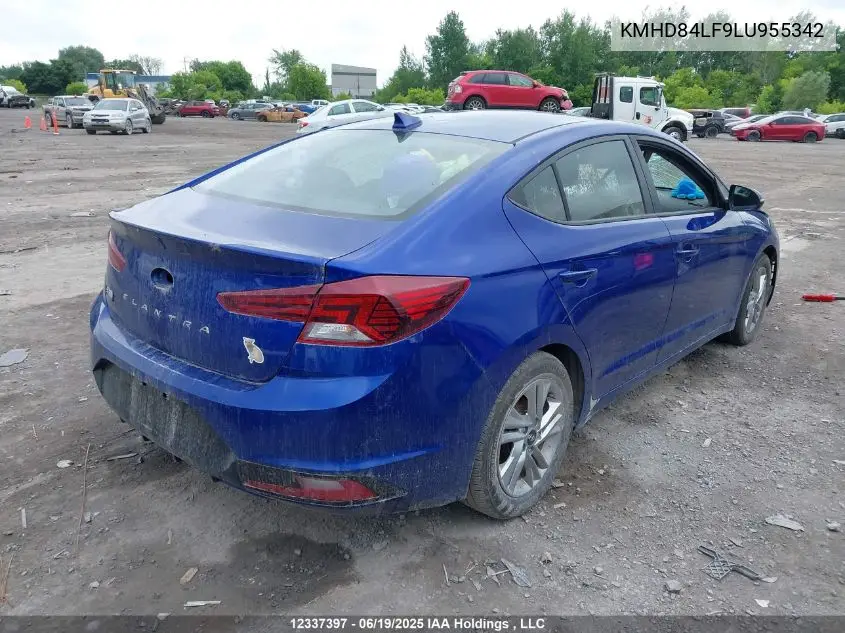 2020 Hyundai Elantra Preferred Auto Ivt VIN: KMHD84LF9LU955342 Lot: 12337397