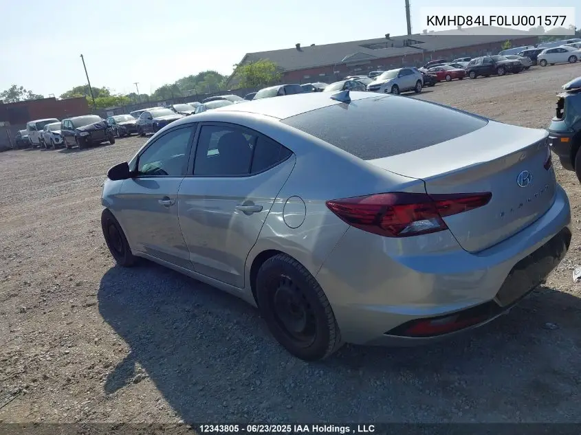 2020 Hyundai Elantra Preferred Auto Ivt VIN: KMHD84LF0LU001577 Lot: 12343805
