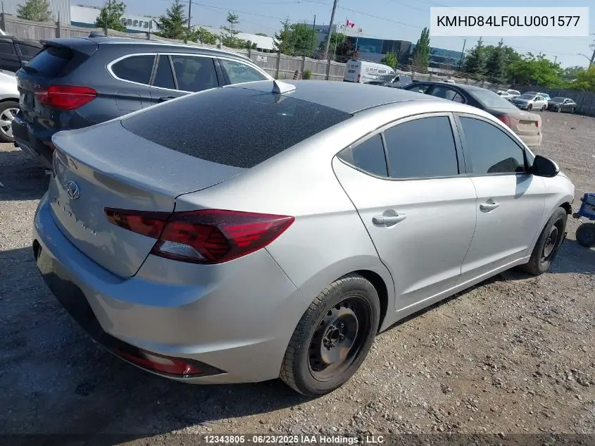 2020 Hyundai Elantra Preferred Auto Ivt VIN: KMHD84LF0LU001577 Lot: 12343805