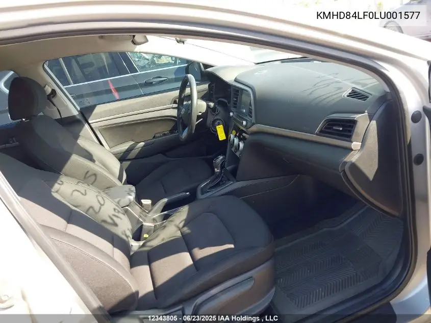 2020 Hyundai Elantra Preferred Auto Ivt VIN: KMHD84LF0LU001577 Lot: 12343805