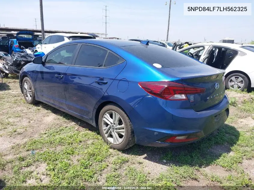 2020 Hyundai Elantra Sel VIN: 5NPD84LF7LH562325 Lot: 41941458