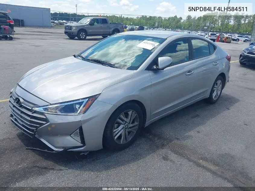 2020 Hyundai Elantra Sel VIN: 5NPD84LF4LH584511 Lot: 42222354