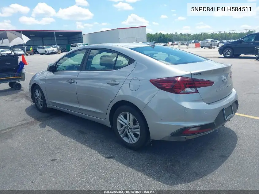 2020 Hyundai Elantra Sel VIN: 5NPD84LF4LH584511 Lot: 42222354
