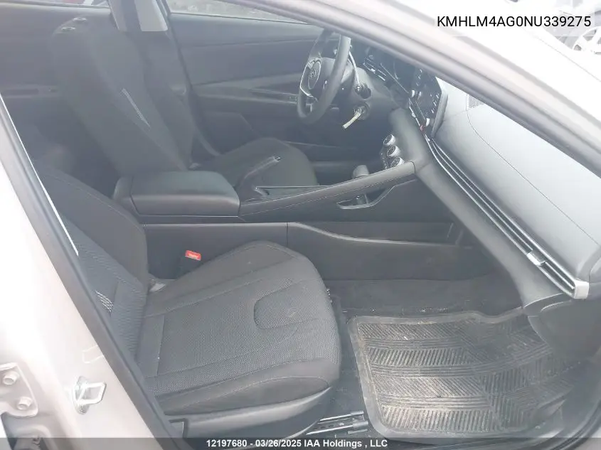 2022 Hyundai Elantra VIN: KMHLM4AG0NU339275 Lot: 12197680