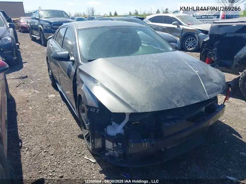 2022 Hyundai Elantra N Line VIN: KMHLR4AF9NU269266 Lot: 12303564