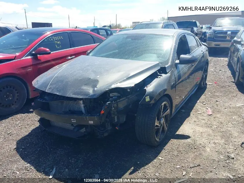 2022 Hyundai Elantra N Line VIN: KMHLR4AF9NU269266 Lot: 12303564