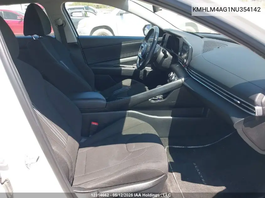 2022 Hyundai Elantra Sel VIN: KMHLM4AG1NU354142 Lot: 12314662