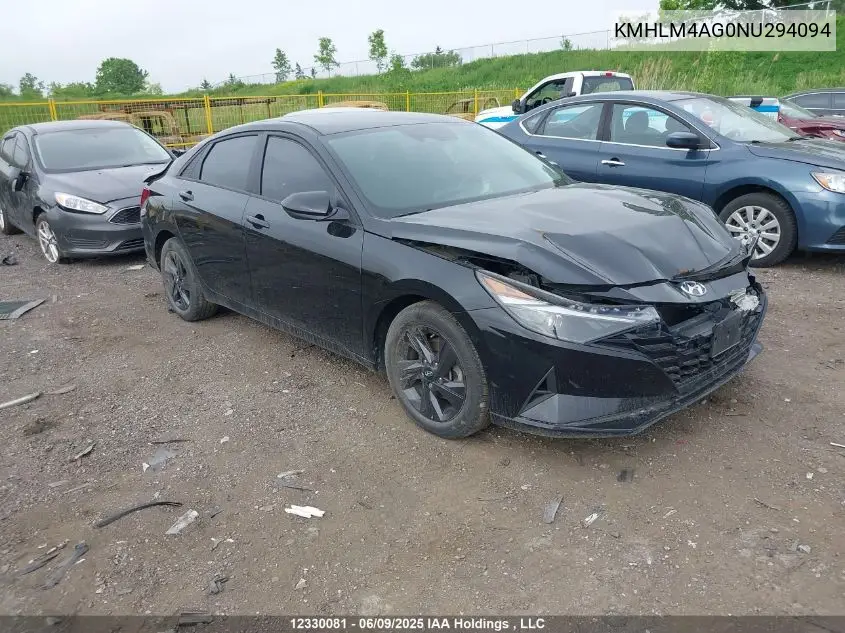 2022 Hyundai Elantra Preferred Ivt VIN: KMHLM4AG0NU294094 Lot: 12330081