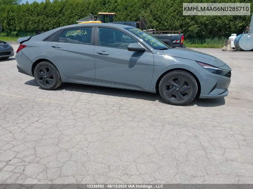 2022 Hyundai Elantra Preferred Ivt VIN: KMHLM4AG6NU285710 Lot: 12336592