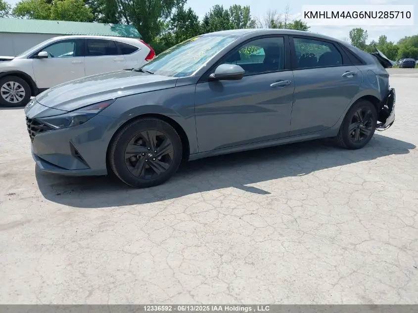 2022 Hyundai Elantra Preferred Ivt VIN: KMHLM4AG6NU285710 Lot: 12336592