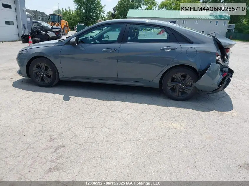 2022 Hyundai Elantra Preferred Ivt VIN: KMHLM4AG6NU285710 Lot: 12336592