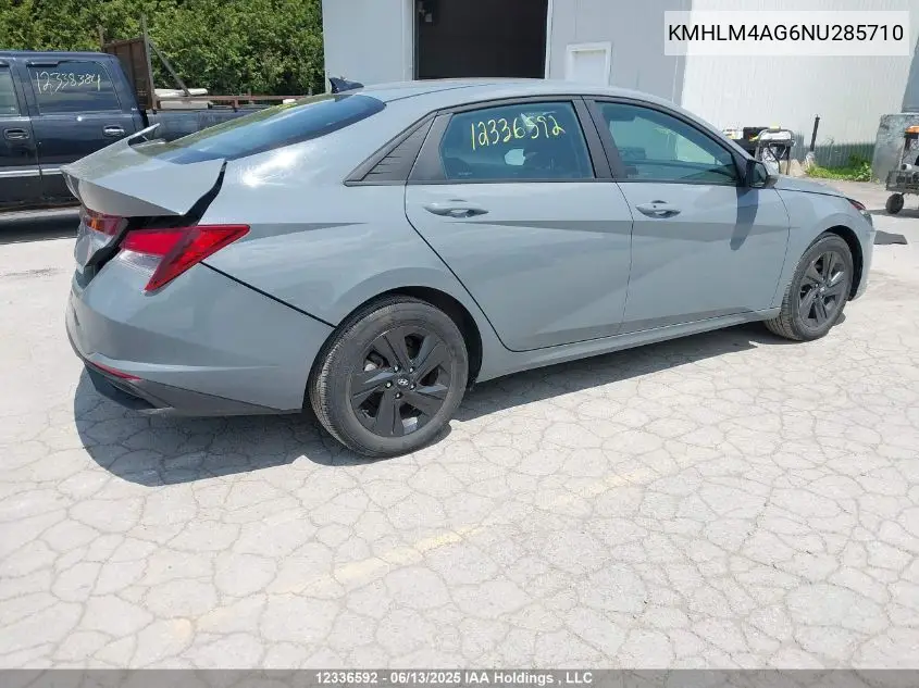 2022 Hyundai Elantra Preferred Ivt VIN: KMHLM4AG6NU285710 Lot: 12336592