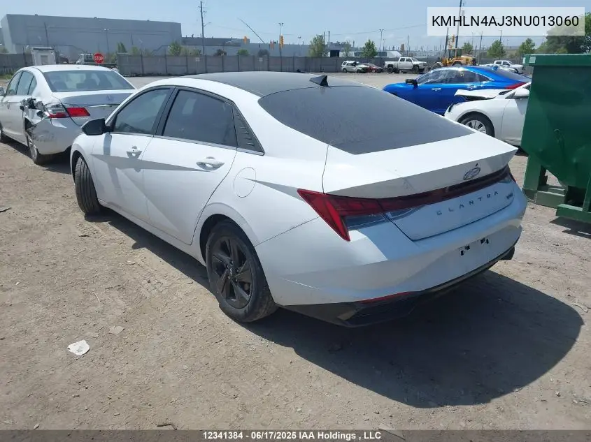 2022 Hyundai Elantra Hybrid Ultimate VIN: KMHLN4AJ3NU013060 Lot: 12341384
