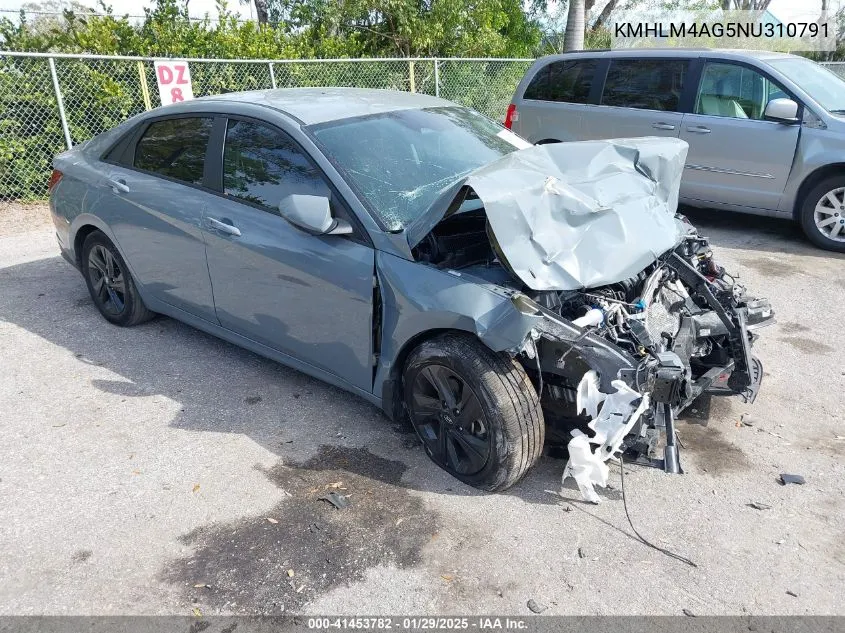 2022 Hyundai Elantra Sel VIN: KMHLM4AG5NU310791 Lot: 41453782