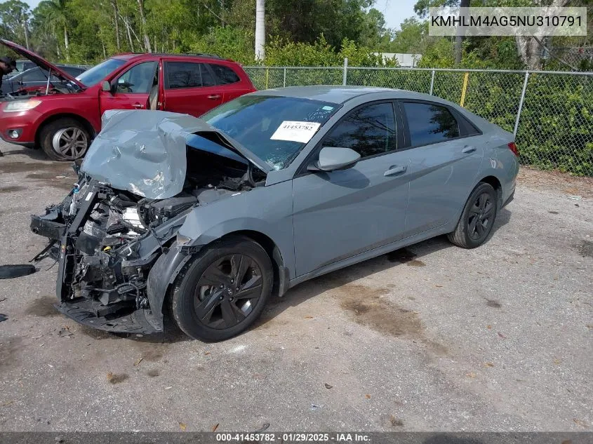 2022 Hyundai Elantra Sel VIN: KMHLM4AG5NU310791 Lot: 41453782