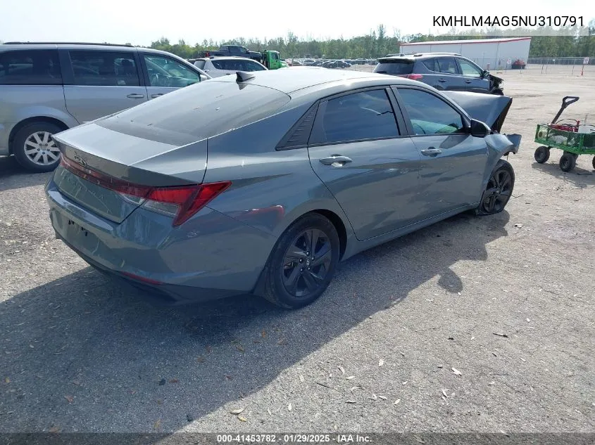 2022 Hyundai Elantra Sel VIN: KMHLM4AG5NU310791 Lot: 41453782
