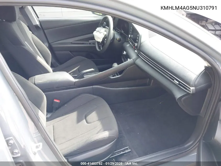 2022 Hyundai Elantra Sel VIN: KMHLM4AG5NU310791 Lot: 41453782