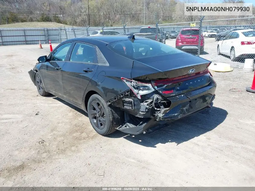 2022 Hyundai Elantra Sel VIN: 5NPLM4AG0NH079930 Lot: 41996268