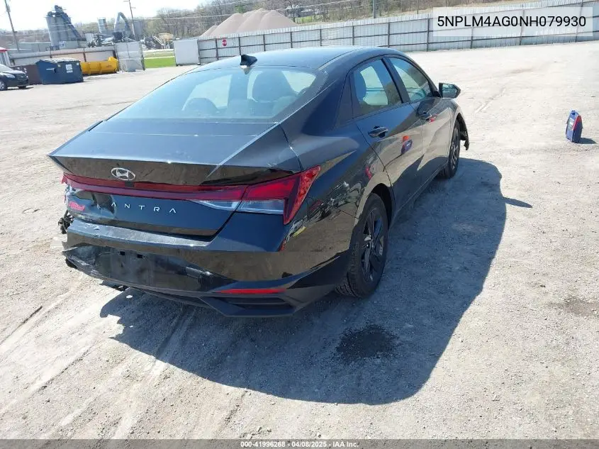 2022 Hyundai Elantra Sel VIN: 5NPLM4AG0NH079930 Lot: 41996268