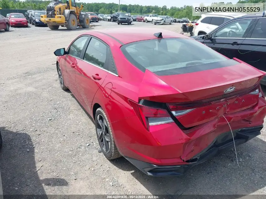 2022 Hyundai Elantra Sel VIN: 5NPLN4AG4NH055529 Lot: 42201635