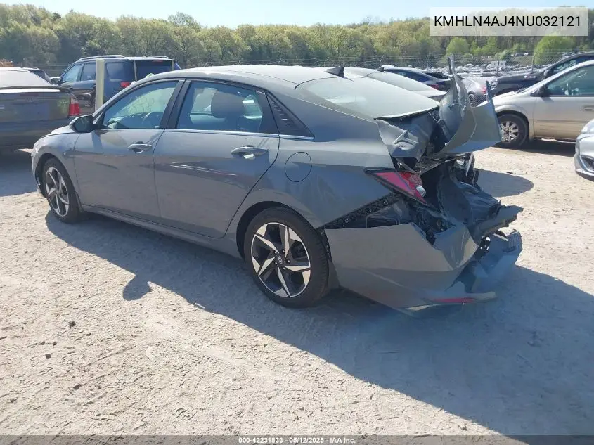 2022 Hyundai Elantra Limited VIN: KMHLN4AJ4NU032121 Lot: 42231833
