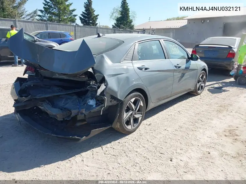 2022 Hyundai Elantra Limited VIN: KMHLN4AJ4NU032121 Lot: 42231833