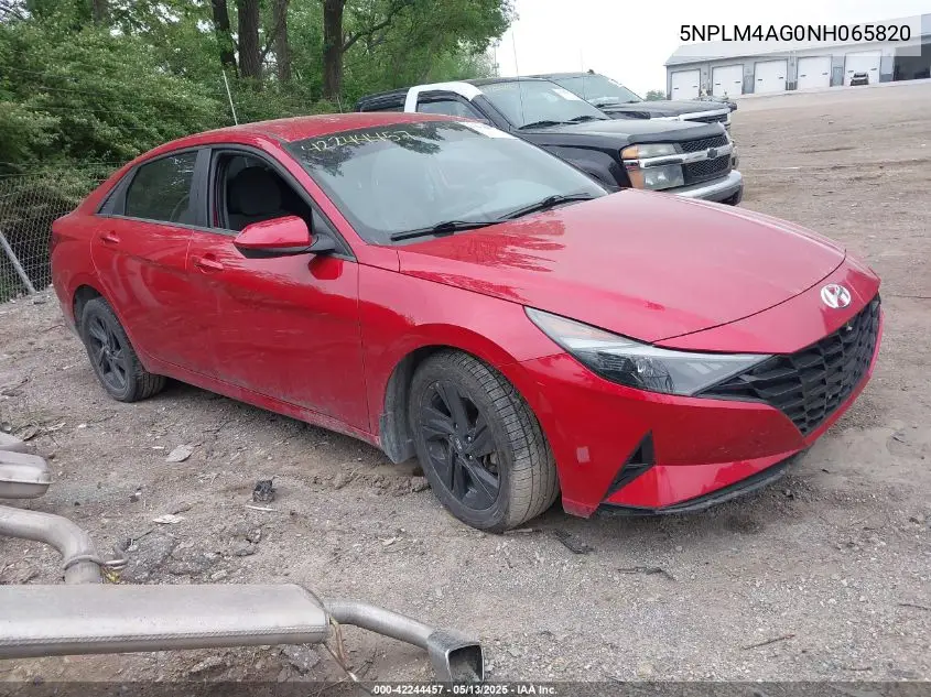 2022 Hyundai Elantra Sel VIN: 5NPLM4AG0NH065820 Lot: 42244457