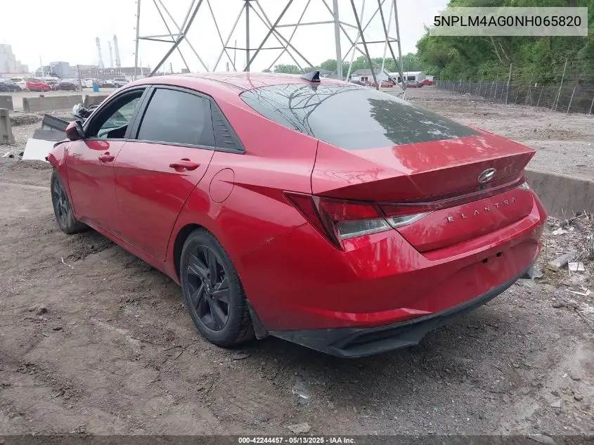 2022 Hyundai Elantra Sel VIN: 5NPLM4AG0NH065820 Lot: 42244457