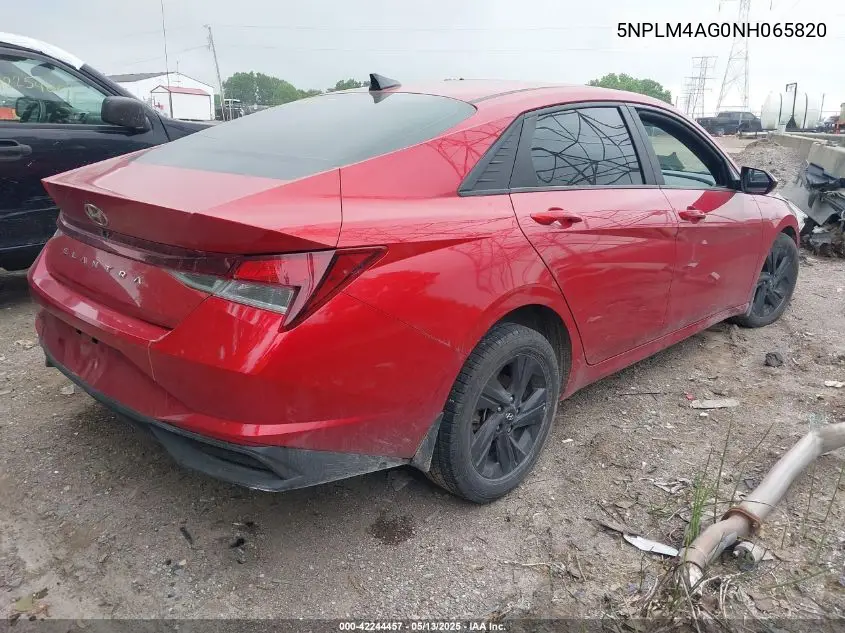 2022 Hyundai Elantra Sel VIN: 5NPLM4AG0NH065820 Lot: 42244457