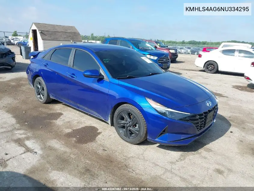 2022 Hyundai Elantra Sel VIN: KMHLS4AG6NU334295 Lot: 42247462