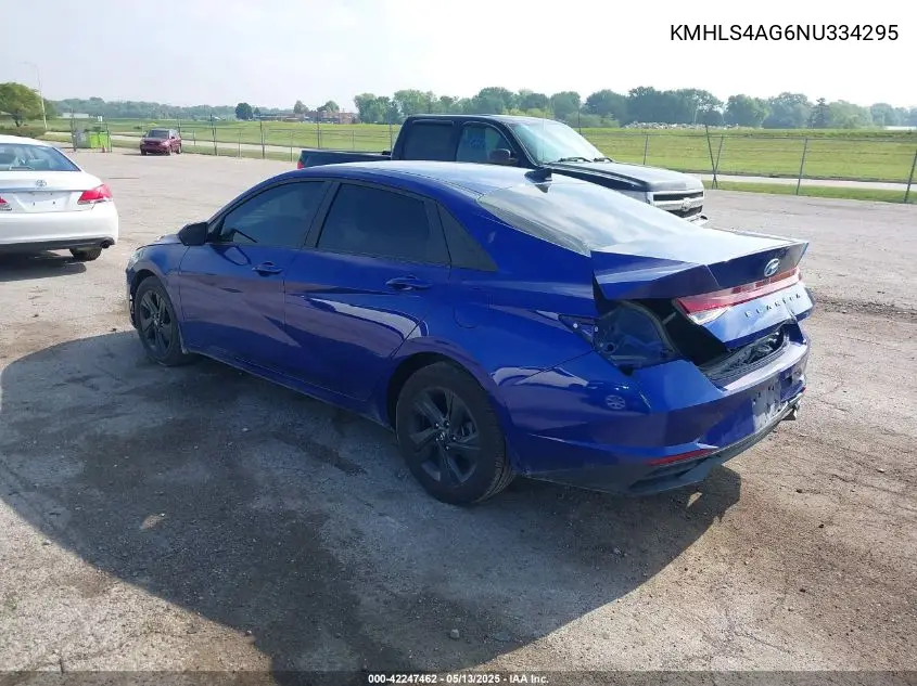2022 Hyundai Elantra Sel VIN: KMHLS4AG6NU334295 Lot: 42247462