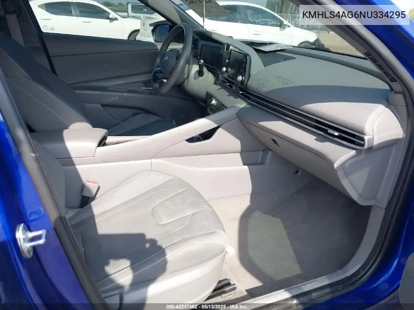 2022 Hyundai Elantra Sel VIN: KMHLS4AG6NU334295 Lot: 42247462