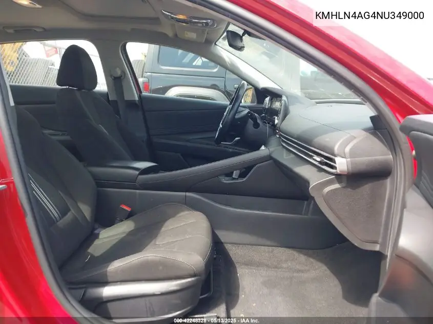 2022 Hyundai Elantra Sel VIN: KMHLN4AG4NU349000 Lot: 42248328