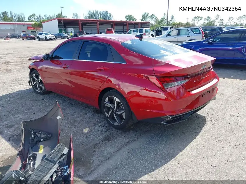 2022 Hyundai Elantra Sel VIN: KMHLN4AG7NU342364 Lot: 42267967