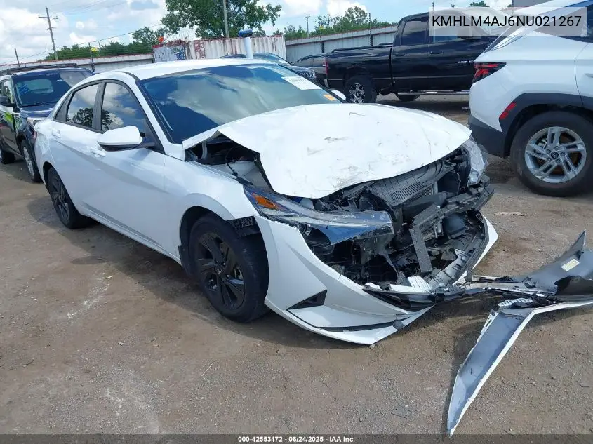 2022 Hyundai Elantra Hybrid Blue VIN: KMHLM4AJ6NU021267 Lot: 42553472
