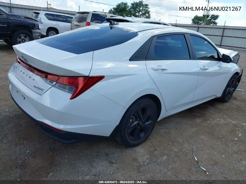 2022 Hyundai Elantra Hybrid Blue VIN: KMHLM4AJ6NU021267 Lot: 42553472
