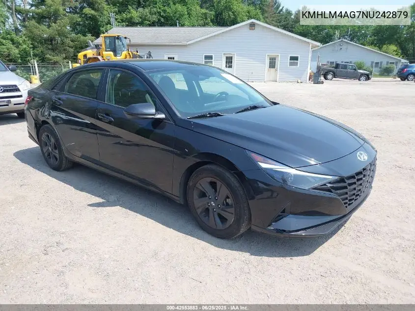 2022 Hyundai Elantra Sel VIN: KMHLM4AG7NU242879 Lot: 42553883
