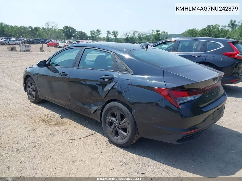 2022 Hyundai Elantra Sel VIN: KMHLM4AG7NU242879 Lot: 42553883