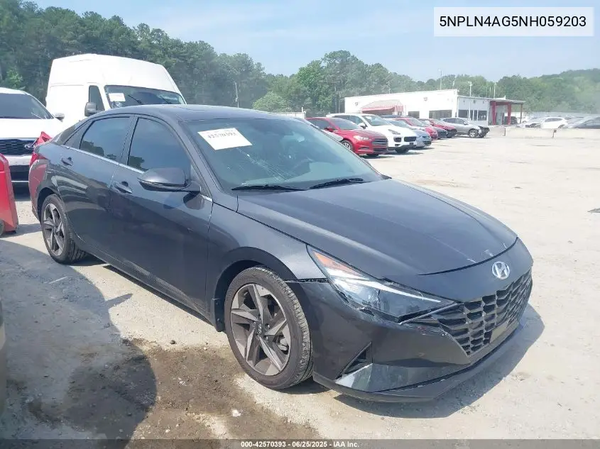 2022 Hyundai Elantra Sel VIN: 5NPLN4AG5NH059203 Lot: 42570393