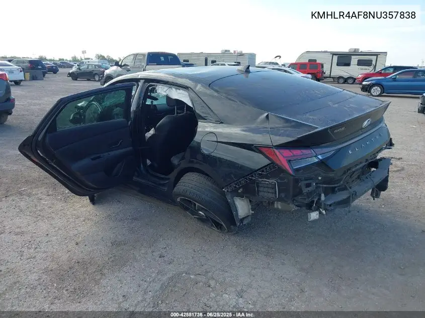 2022 Hyundai Elantra N Line VIN: KMHLR4AF8NU357838 Lot: 42581736