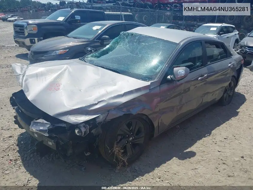 2022 Hyundai Elantra Sel VIN: KMHLM4AG4NU365281 Lot: 42589030
