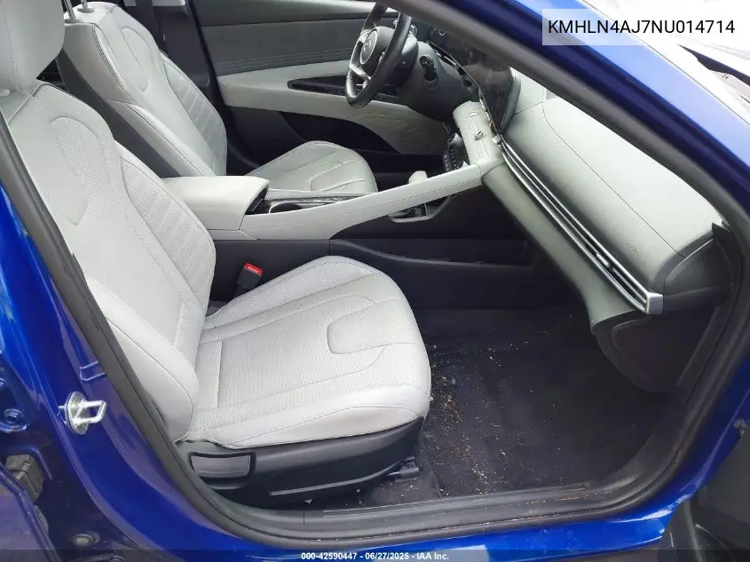 2022 Hyundai Elantra Hybrid Limited VIN: KMHLN4AJ7NU014714 Lot: 42590447