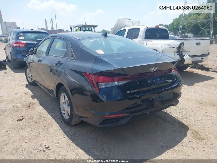 2022 Hyundai Elantra Se VIN: KMHLL4AG8NU264960 Lot: 42594904