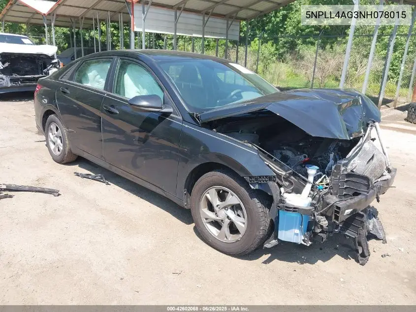 2022 Hyundai Elantra Se VIN: 5NPLL4AG3NH078015 Lot: 42602068