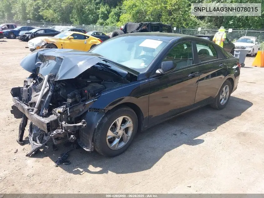 2022 Hyundai Elantra Se VIN: 5NPLL4AG3NH078015 Lot: 42602068